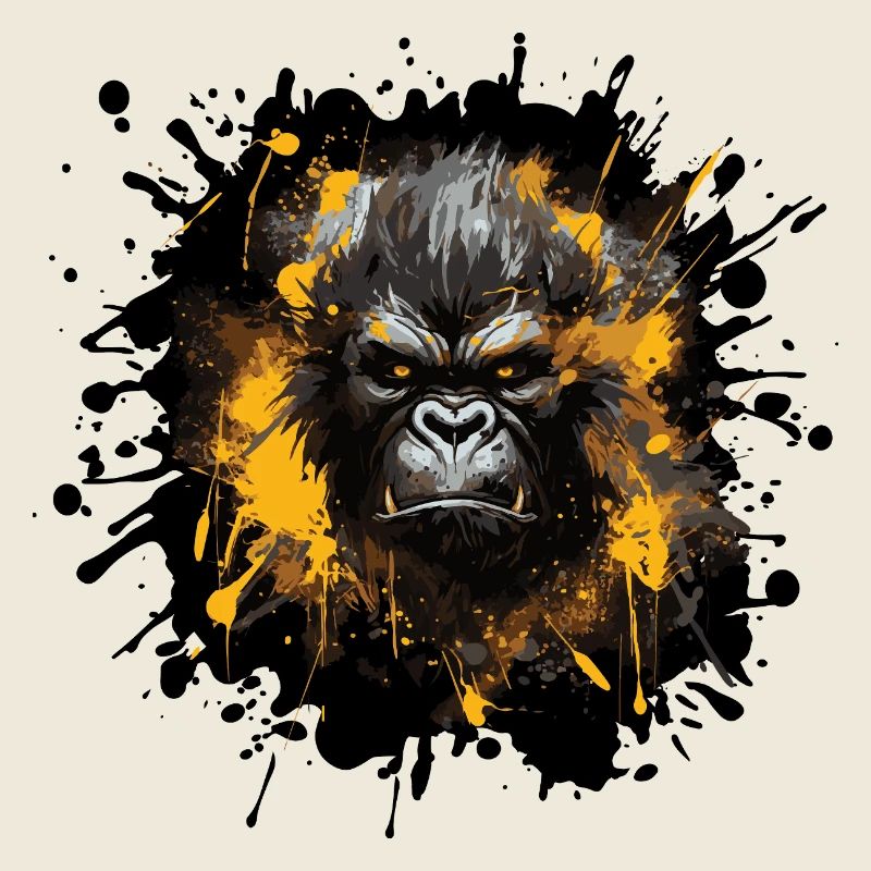 Gorilla Splatter Portrait