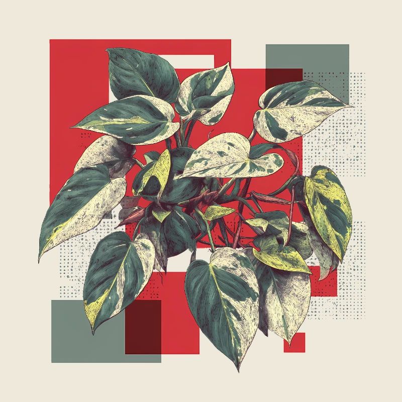Philodendron Variegata – Pop Art Plant Art