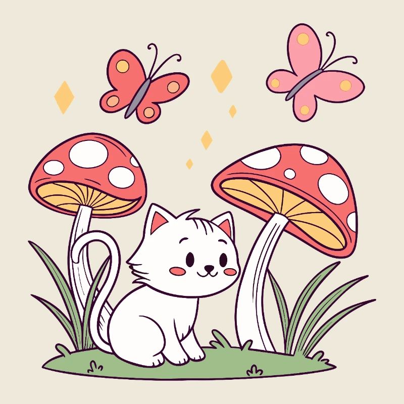 Fantaisie de chat champignon