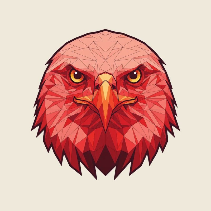 Portrait Lowpoly de l’Aigle Rouge