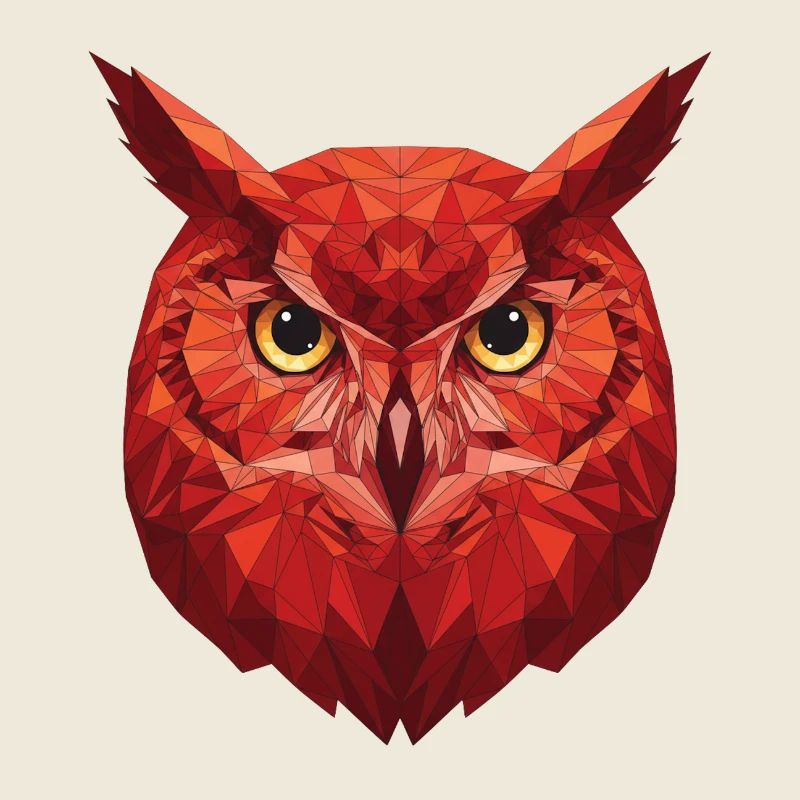 Rote Geometrie Eule