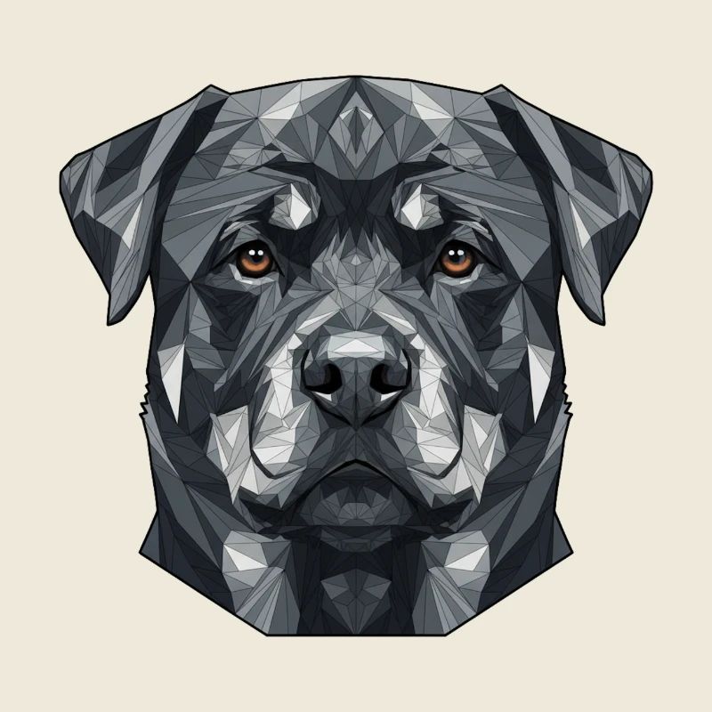 Visage géométrique de chien