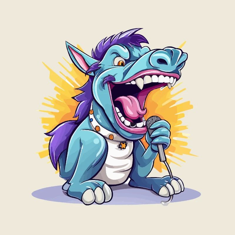 Singender Drache auf Bühne