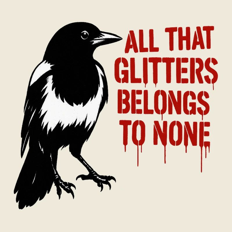 Magpie, Raven and Glitter Slogan