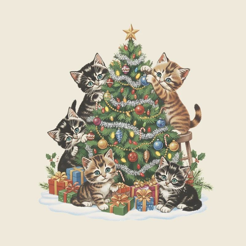 Süße Weihnachtskätzchen – Niedliches XMAS Katzenmo
