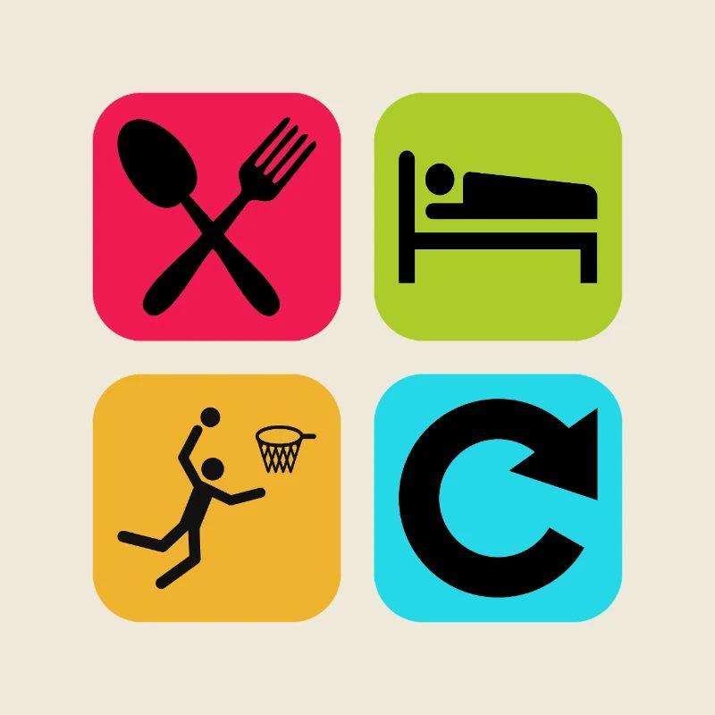Manger Sommeil Basket Répéter des citations drôles