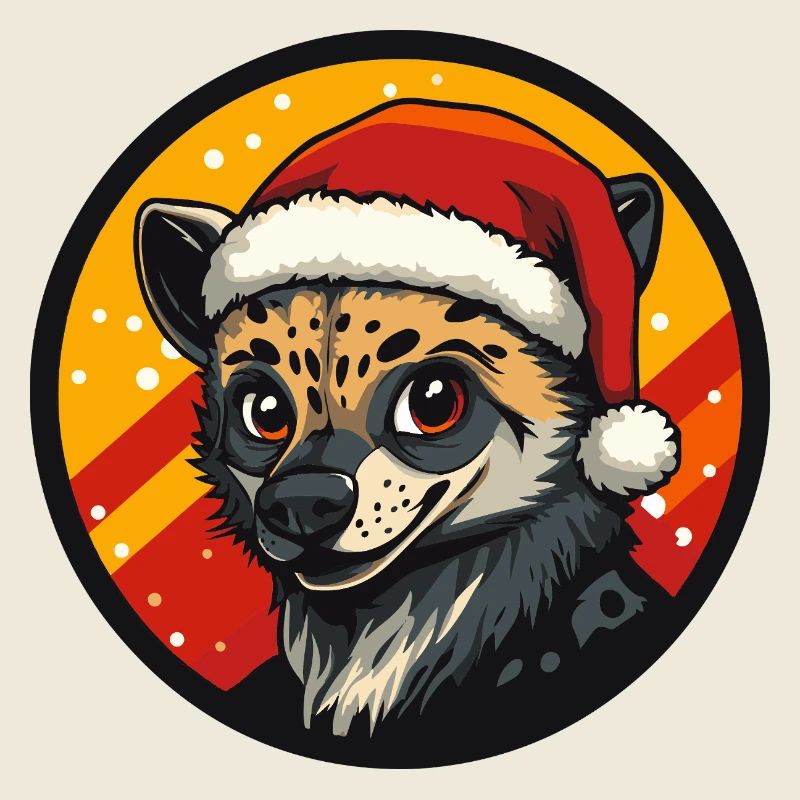 Winter Fox with Santa Hat