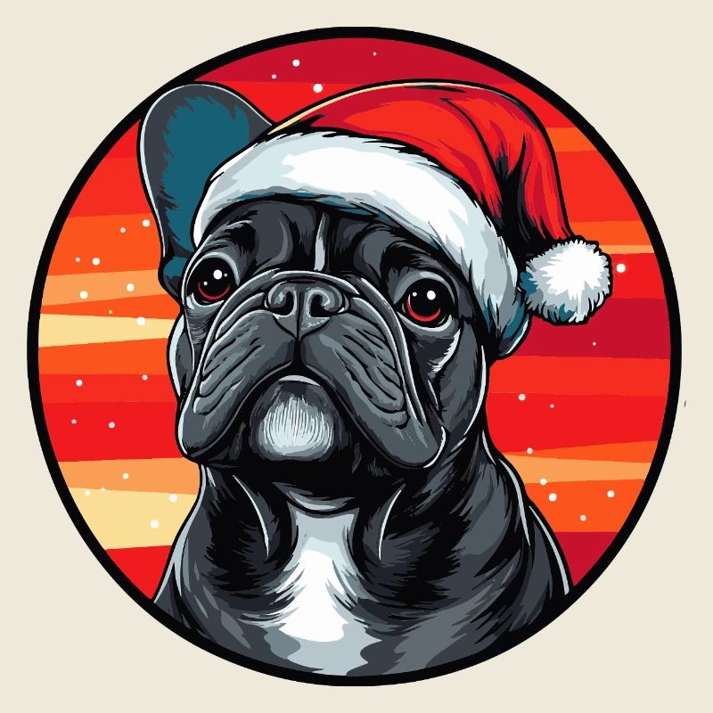 Pug Santa Hat Winter Look