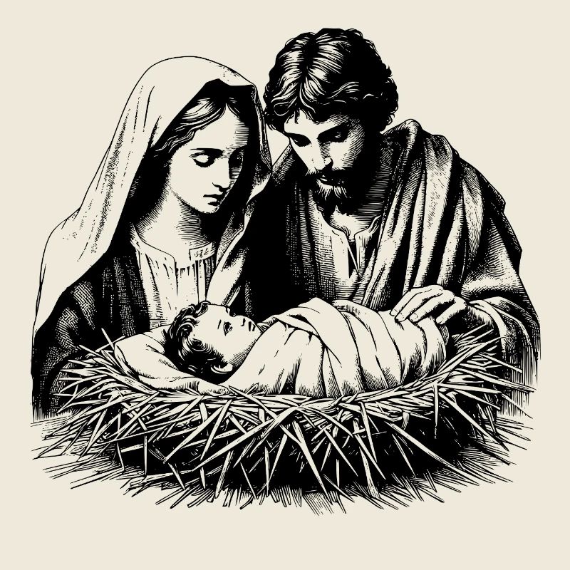 Weihnachtskrippe mit der Sagrada Familia