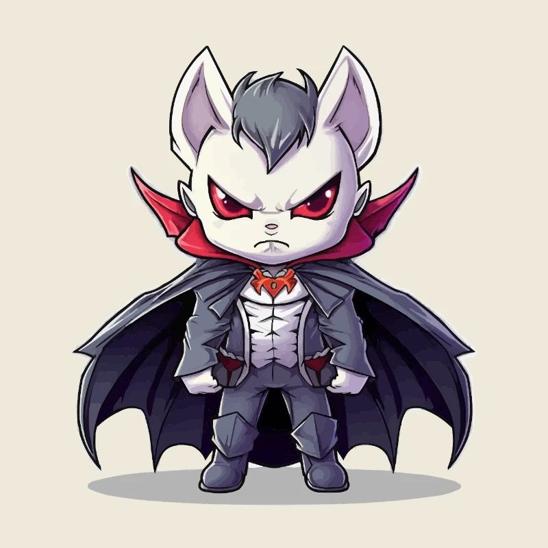 Chibi Vampir im Anzug mit Cape