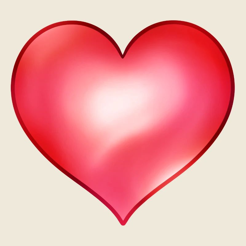 Red heart with luminous gradient