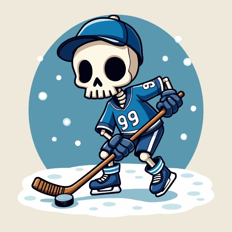 Skelett Eishockeyspieler Nummer 99 Wintersport