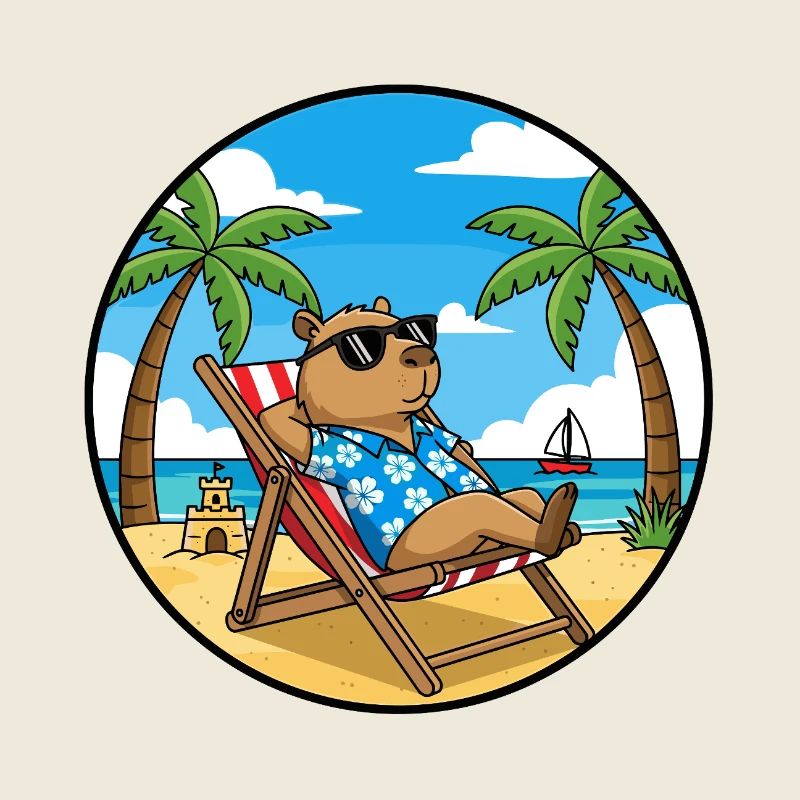 Ambiances estivales de vacances détendues à Capybara Beach