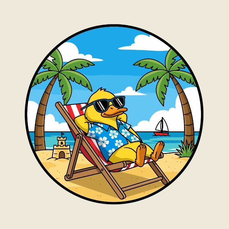 Cool Duck Beach Vacation Summer Vibes