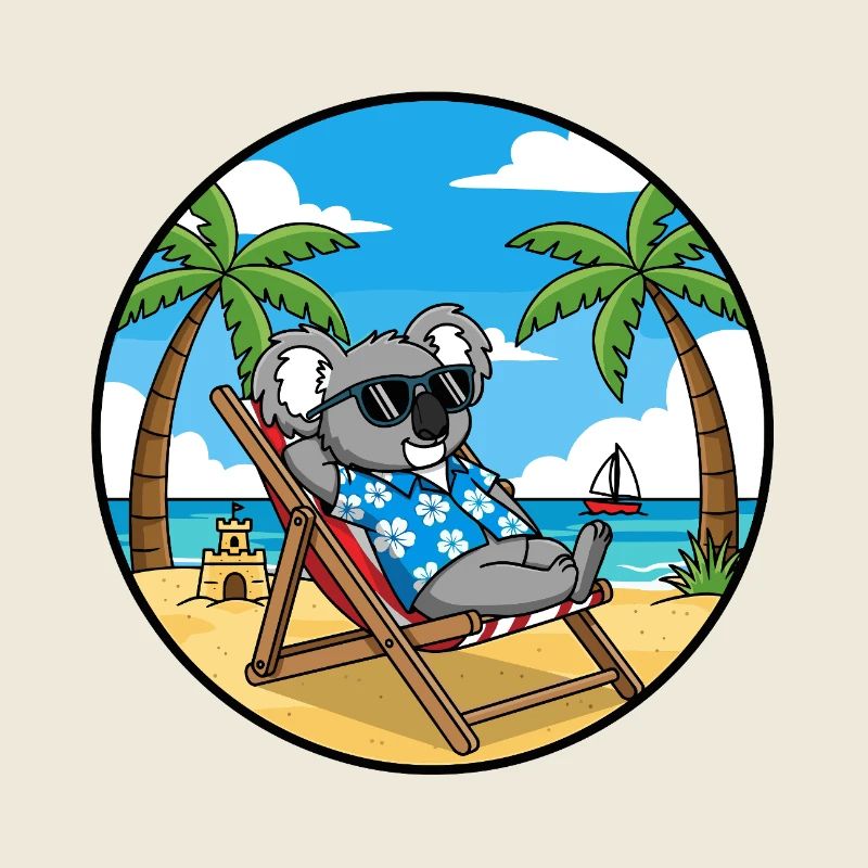 Coole Koala-Strandferien-Sommerstimmung