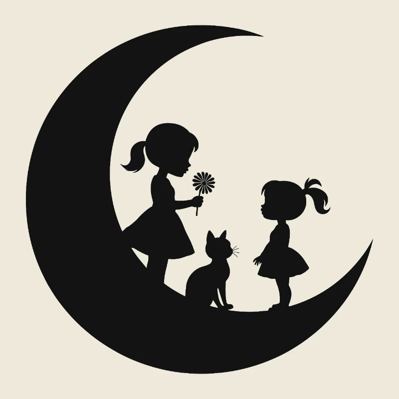 Silhouette de la Fêle Fleur sur la Lune