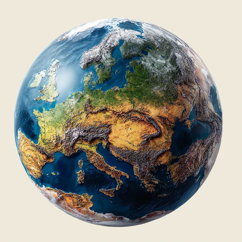 Globus-Design: Europa-Asien Landschaft