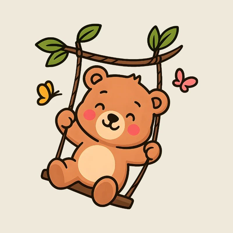 Petit ours en balançoire