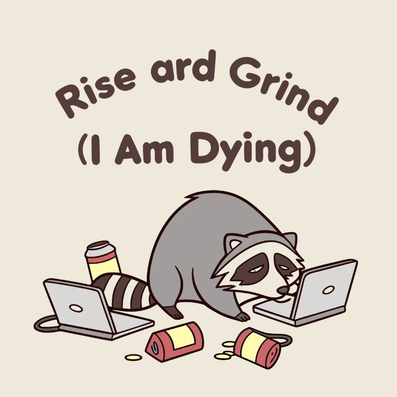 Aufstehen Hustle und Grind Waschbär Shirt