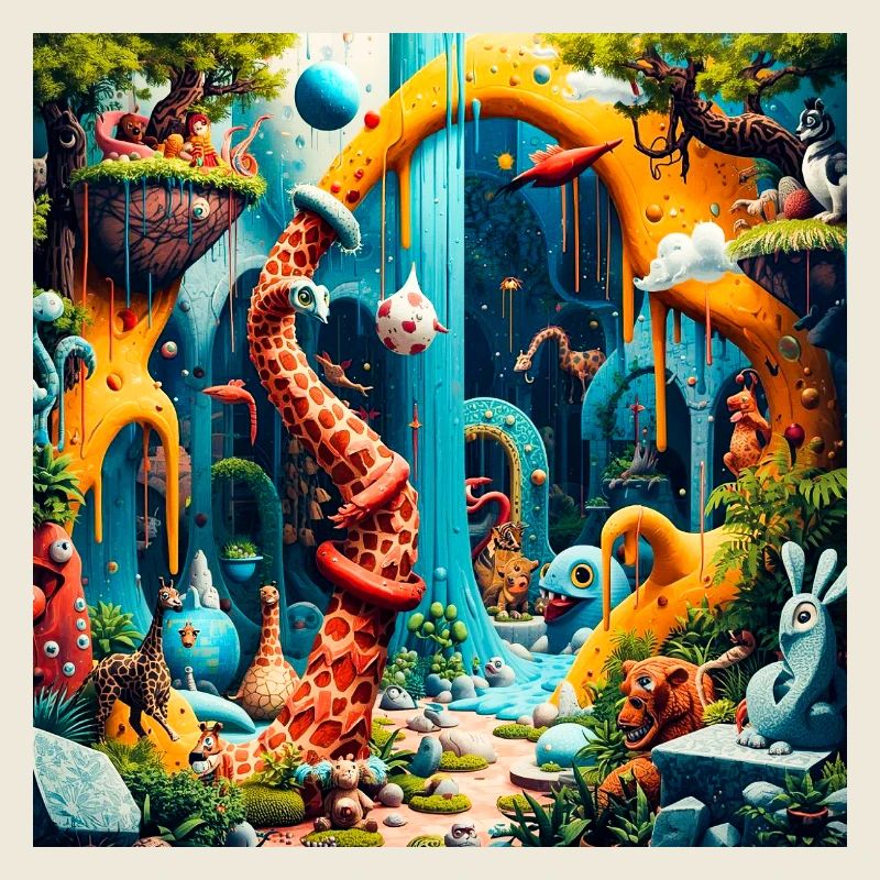 Dinosaure du Monde des Rêves Coloré