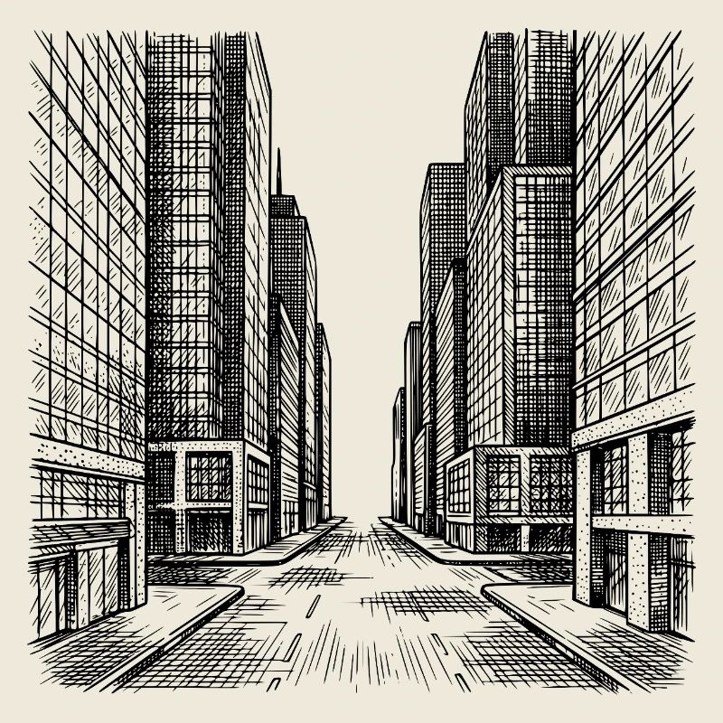 Moderner Straßenzug