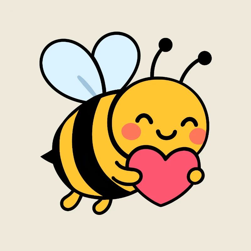 Glückliche Biene mit Herz