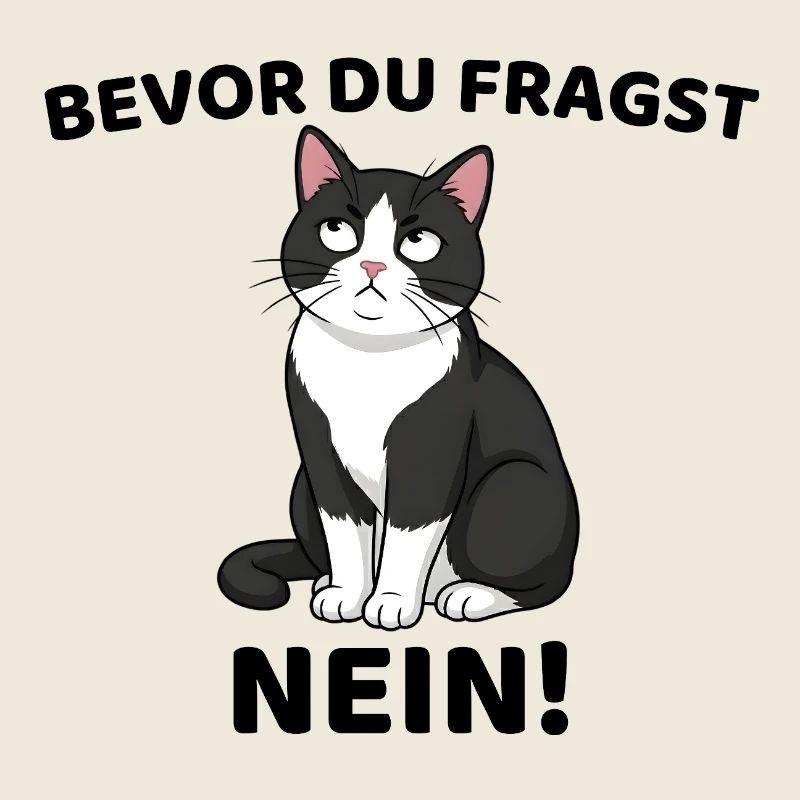 Bevor du fragst NEIN Katze Spruch