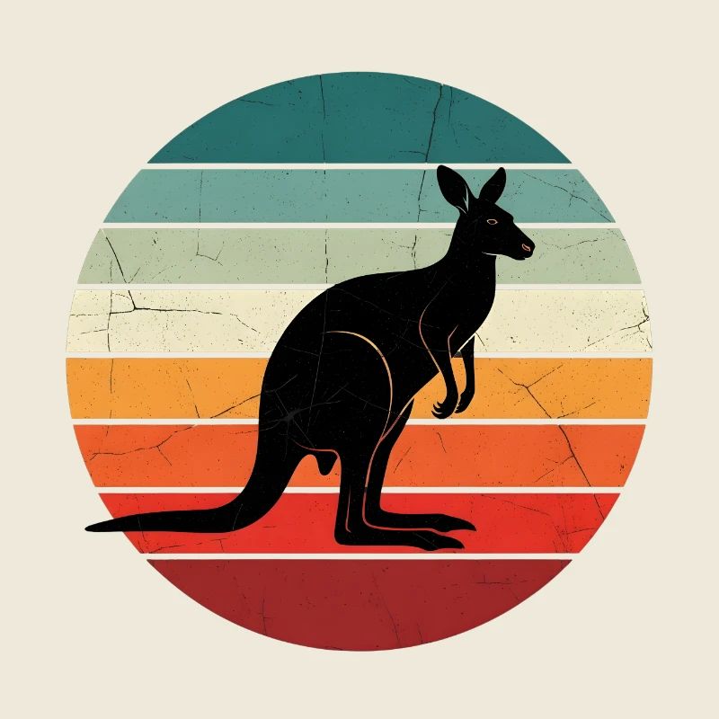 Kangaroo Retro Sunset