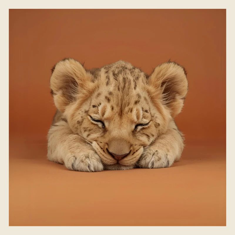 Sleeping cheetah cub