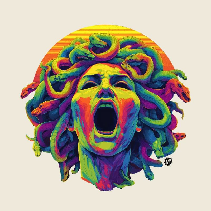 Méduse néon : Tête de Ruée Colorée