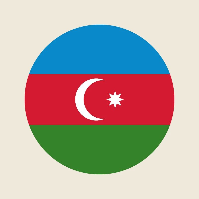Azerbaijan round flag