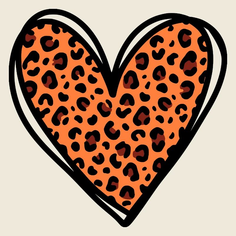 Valentine's Day Heart Motif in Leopard Print