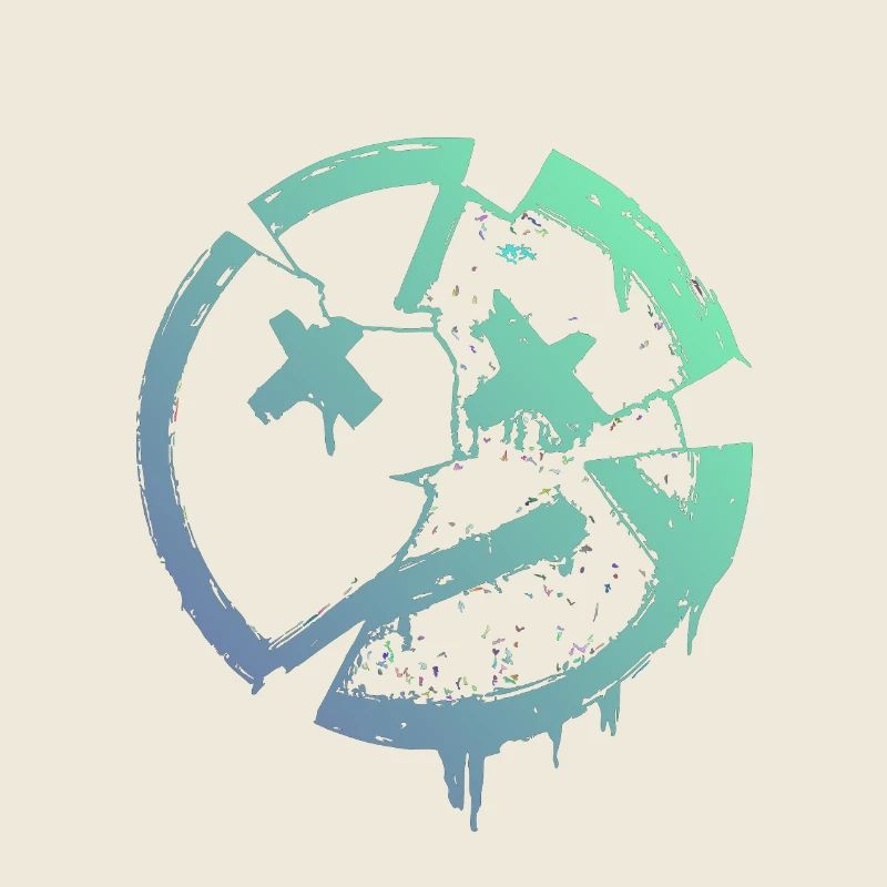 Cercle grunge avec X – Imprimé
