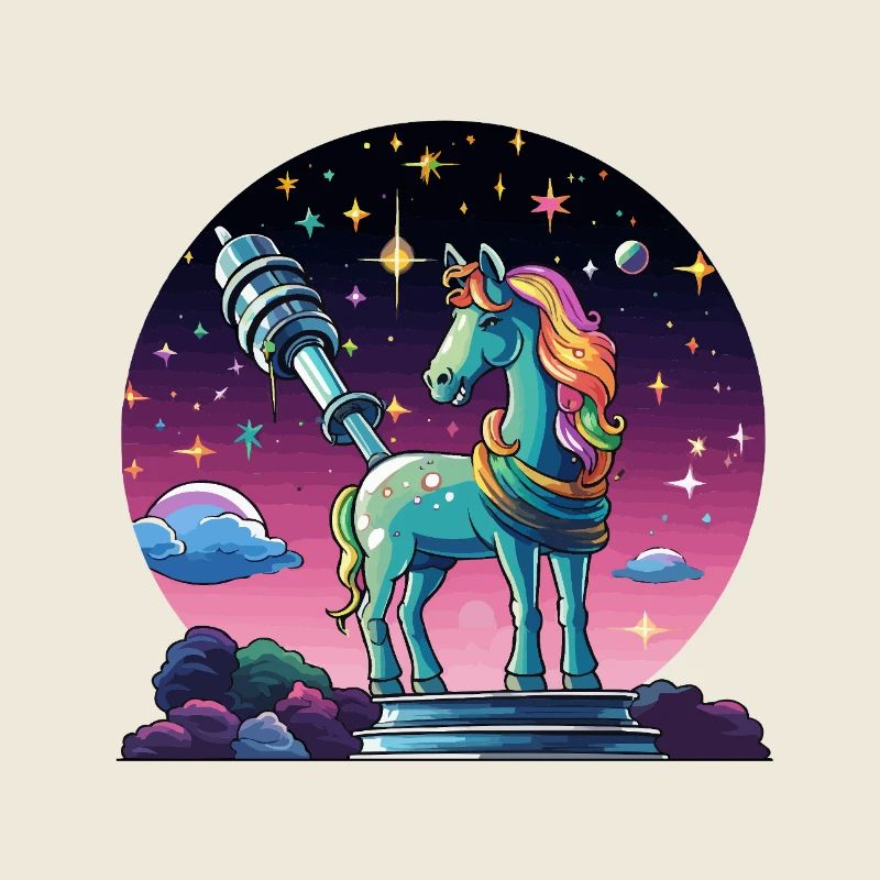 Sternen-Unicorn mit Teleskop