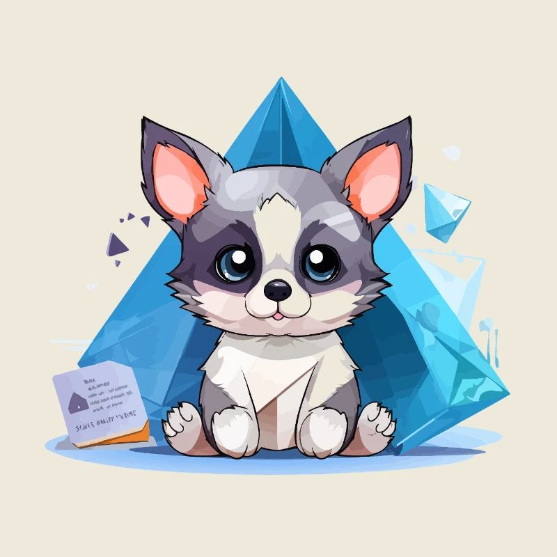 Kristallhündchen im Eisstil