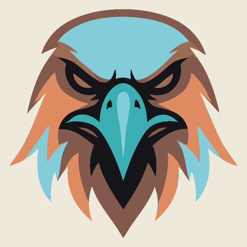 Tête d’aigle brun turquoise