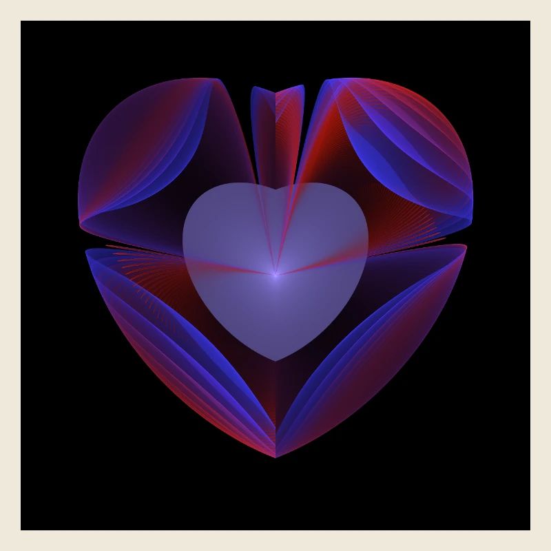 Rubans en forme de cœur néon