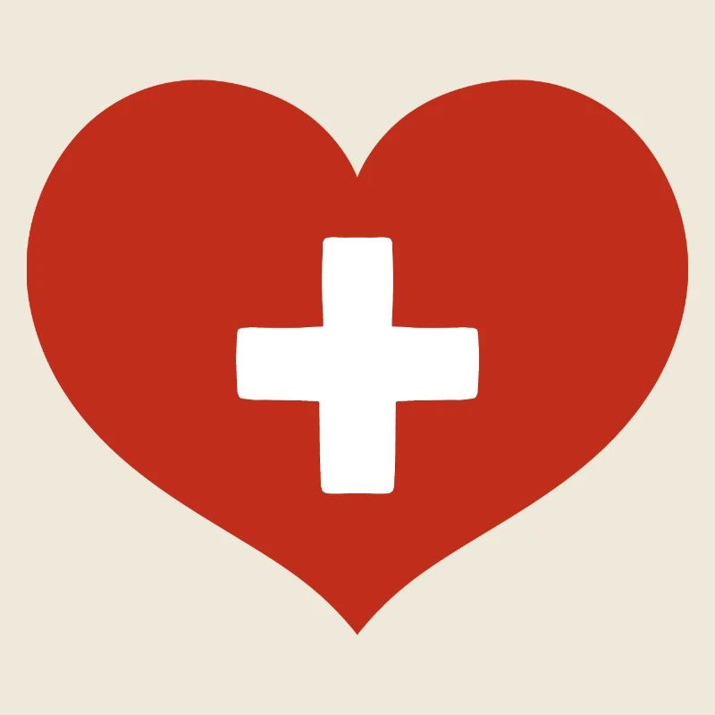 Herzförmige Schweizer Flagge