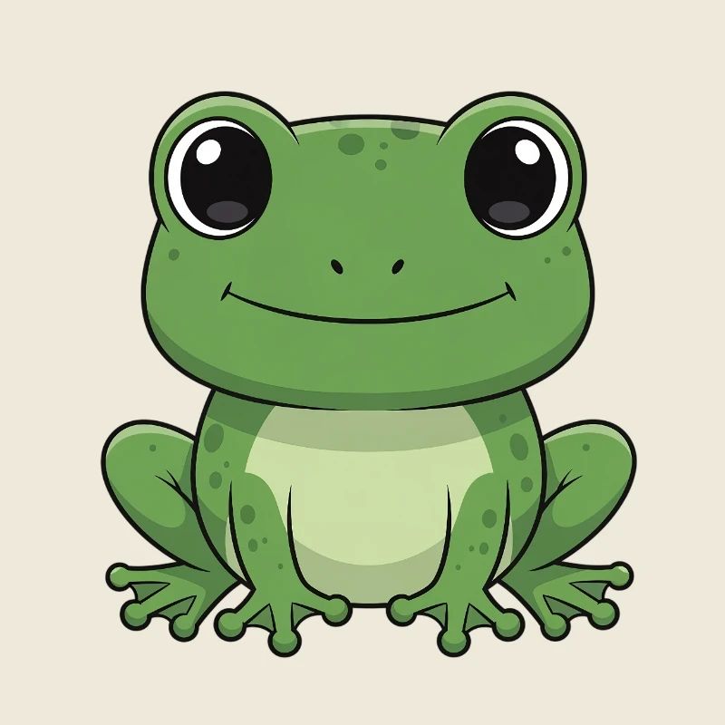Happy Frog Cartoon Green