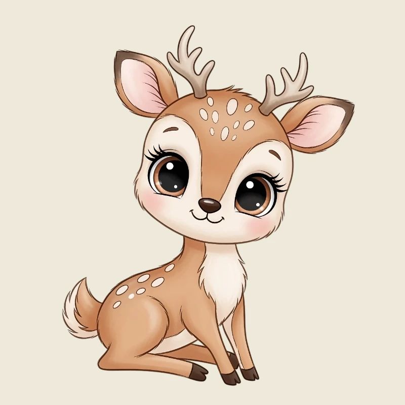 Cuddly Deer Illustration
