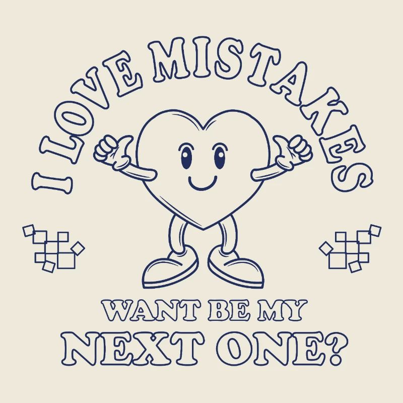 Love Mistakes – Retro Comic Flirt Spruch