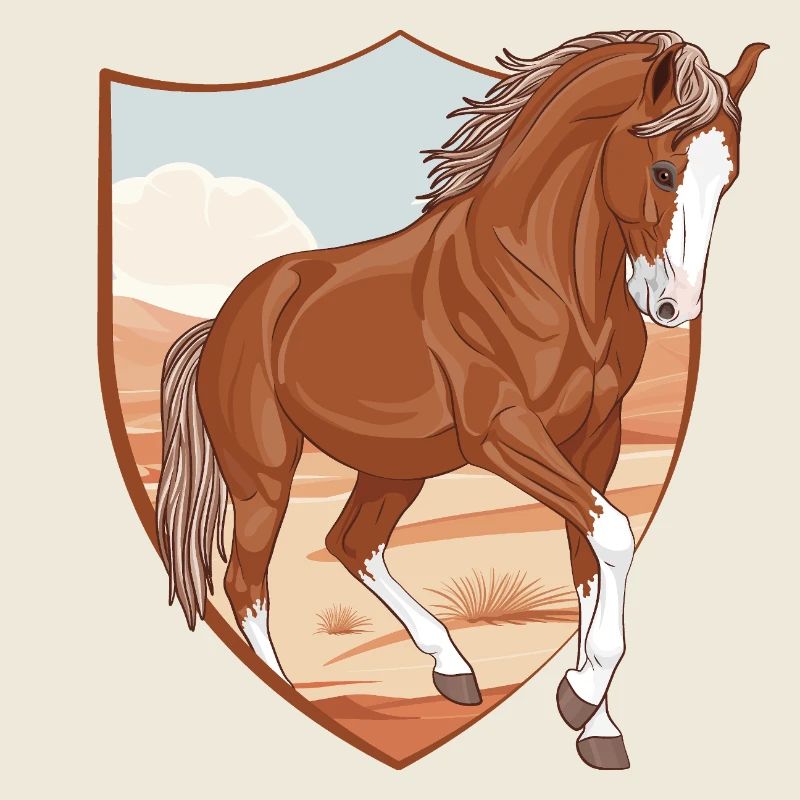 Ein Marwari-Pferd in einem Beet