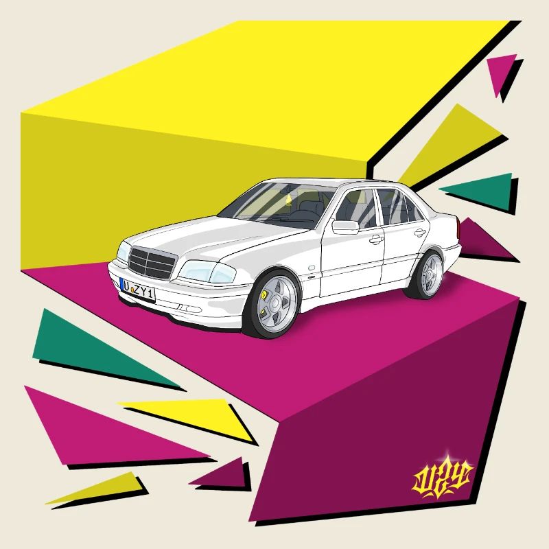 Retro Auto Neonflächen 80‘s