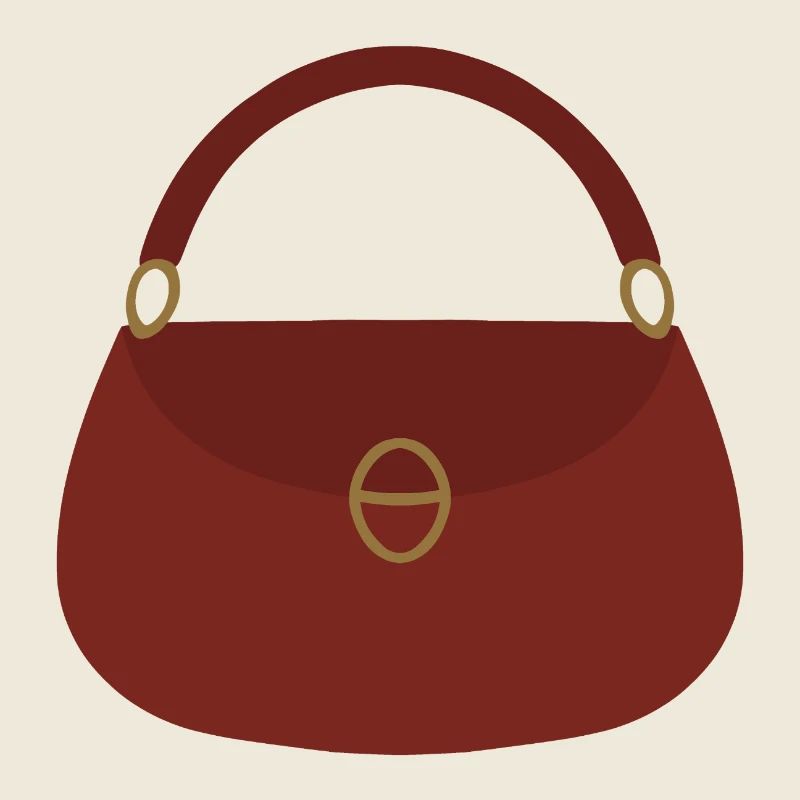 Crimson Handbag Silhouette