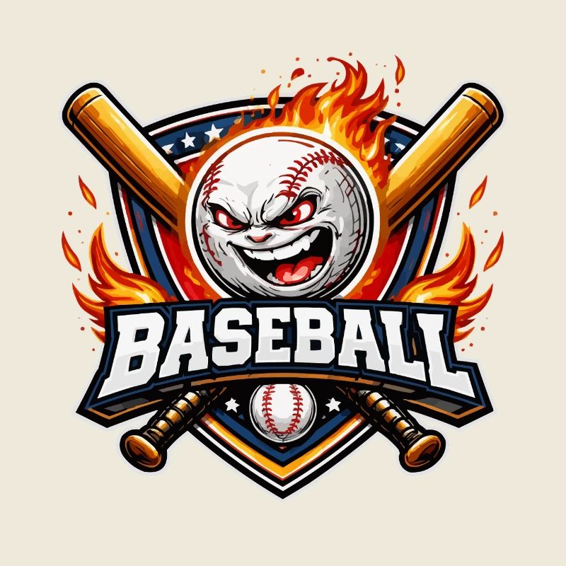 Flammendes Baseball-Maskottchen