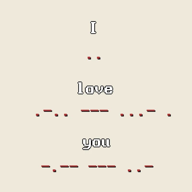 Code Morse rétro pixel art Je t’aime