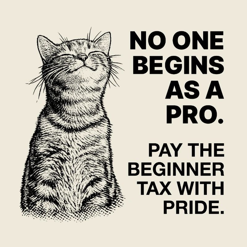 Anfänger Mindset – Lernende Katze Halftone