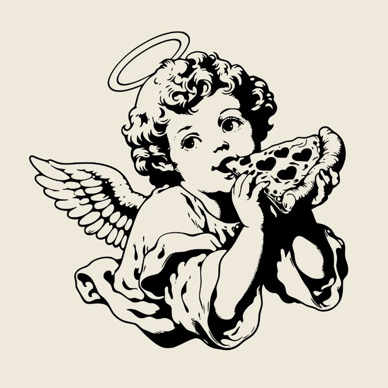 Pizza Angel – Chérubin avec une part de pizza