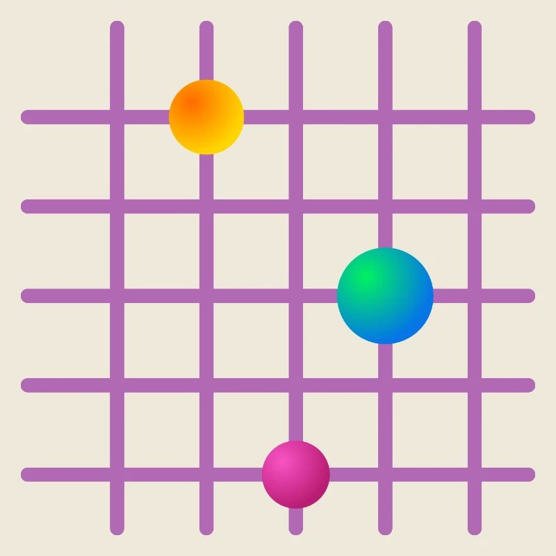 Grille de billes colorées dans la conception de la grille