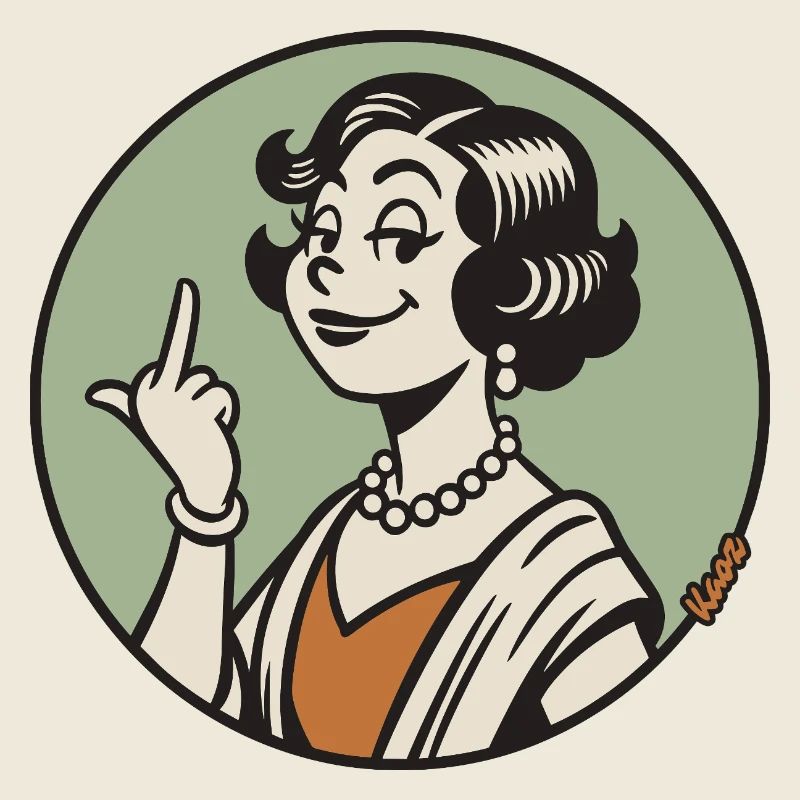 Retro Diva mit Mittelfinger
